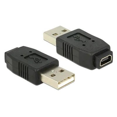 Produktbild von Delock Adapter Gender Changer - USB-Adapter - USB (M) zu Mini-USB, Typ B (W) - Schwarz