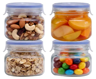 Vorratsgläser 0,4 L, 4er-Set, luftdicht, Glas, transparent