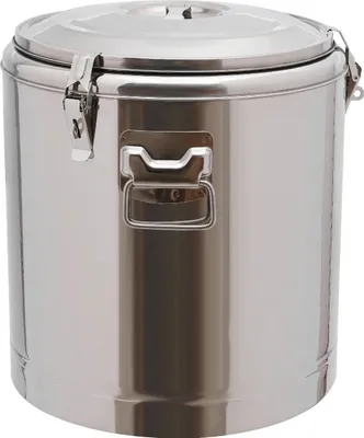 Produktbild von Lebensmittelwärmer / Thermobehälter aus Edelstahl - Isolierter Eimer - Fassungsvermögen 32 L - Rund - Mit Deckel - Silber