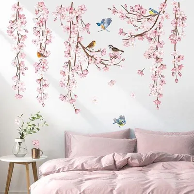 Immagine prodotto di Adesivi murali floreali - Fiori pendenti - Per camera da letto e soggiorno