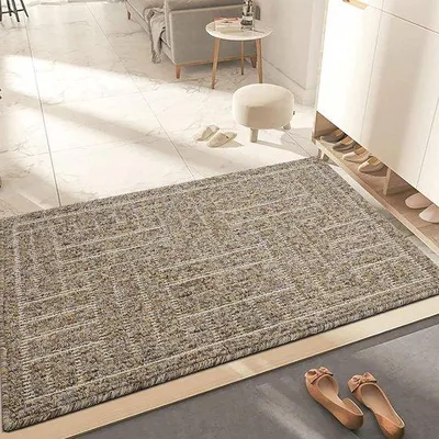 Imagen del producto de Unyqoos® Alfombrilla absorbente y lavable, 60x90 cm – Alfombrilla antideslizante de fibra de poliéster, color marrón, de perfil bajo, ideal para entradas interiores y exteriores