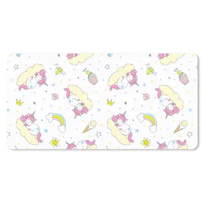 Produktbild von MuchoWow® Schreibtischunterlage Einhorn - Muster - Regenbogen 80x40 cm - XXL Mauspad - Gaming Mauspad