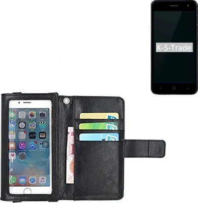 Produktbild von K-S-Trade Handy Hülle Schutz Hülle Kompatibel mit ZTE Blade L7A Case mit Displayschutz / Schutzfolie Flip Cover Wallet case Etui Hülle schwarz