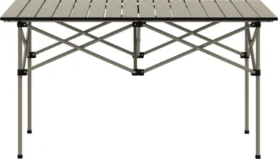 Produktbild von Campingtisch Klapptisch mit Aufrollbare Tischplatte Gartentisch aus Aluminium 2 Personen 95 x 55cm Khaki