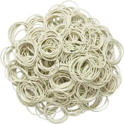 Produktbild von Gummibänder - Elastische Gummiringe - Weiß - Dehnbar - Für Büro, Schule und Haushalt - 50 g