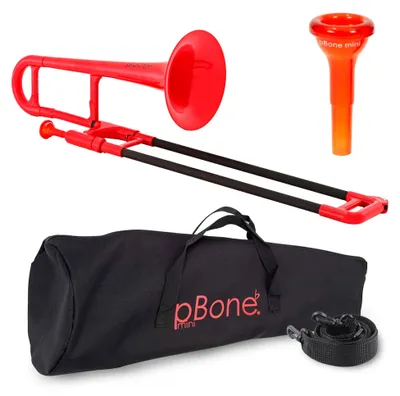 Immagine prodotto di Trombone per bambini - Rosso - Con bocchino e custodia da trasporto - Per bambini da 4 a 7 anni