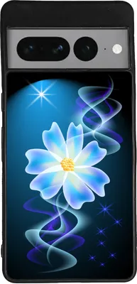 Produktbild von TPU Silikon Hülle für Google Pixel 7 Handy Cover Case Schutzhülle Handyhülle Bumper MOTIV 324 Blumen Blau