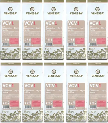 Produktbild von VENESSA VCV1 Cappuccino Vanilla 10 x 1kg - Vorteilspack - Instantkaffee mit Vanillegeschmack - Cremiger Cappuccino mit feiner Vanillenote - Alle Kaffeevollautomaten geeignet