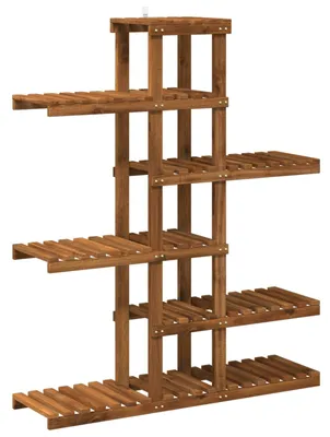 Image de vidaXL Étagère à plantes, bois massif d'acacia, 93 x 25 x 114,5 cm
