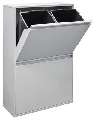 Zdjęcie produktu dla ARREGUI Basic CR602-B – system segregacji odpadów ze stali nierdzewnej | Kosz na śmieci z 4 przegródkami do kuchni