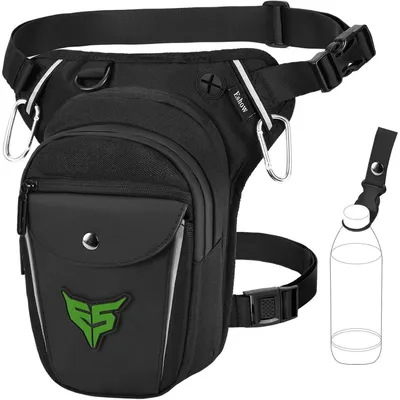 Produktbild von Beintasche Motorrad Herren Damen Oberschenkeltasche Erweiterbar Schwarz