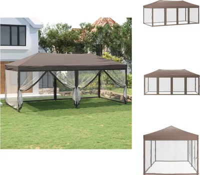 Obrázok produktu pre vidaXL Párty stan skladací s bočnými stenami Taupe 3x6 m - Pavilóny a párty stany