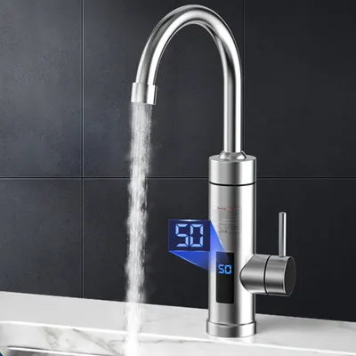 Produktbild von Küchenarmatur Elektrischer 3000W Durchlauferhitzer, 30-60°Wasserhahn Temperaturanzeige,360° drehbar, Haushalt, digitale Anzeige, 3-Sekunden-Aufheizung