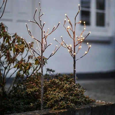Produktbild von Sirius LED-Baum Alex Tree 2er Set LED warmweiß außen 80 cm batteriebetrieben braun beschneit