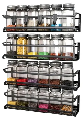 Imagen del producto de Estante adhesivo para hierbas, con 4 ganchos, de metal, para la cocina