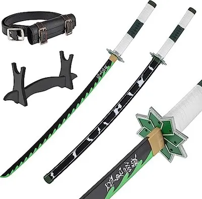 Zdjęcie produktu dla Bambusowy miecz do kostiumów Anime Katana, inspirowany mieczem Demon Slayer Sword 105 cm / 41 cali Hashira Pillars & Protagonist Katana | JT10657