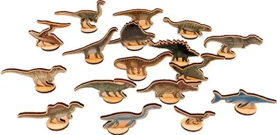 Image de Figurines de dinosaures en bois