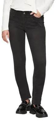 Zdjęcie produktu dla Spodnie jeansowe s.Oliver Betsy, krój slim fit, średni stan, wąskie nogawki, z przeszyciami