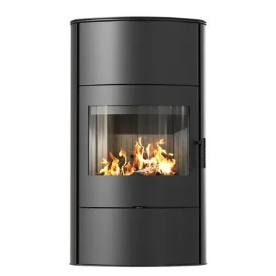 Immagine prodotto di Stufa in acciaio KRATKI AB/S/2/ROLLO Alto Ø 150 10 kW rivestimento nero