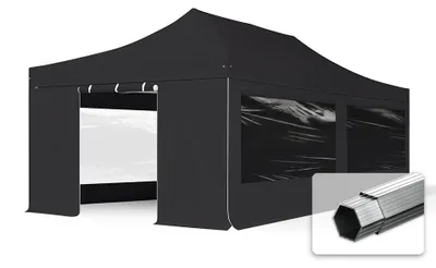 Obrázek produktu pro Nůžkový stan 4x8 m, hliník, vč. 4 bočnic černá