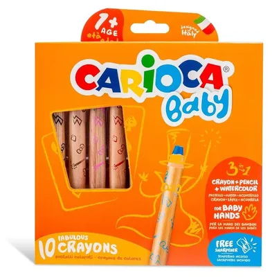 Zdjęcie produktu dla Carioca - kolorowy ołówek Baby 3 w 1, różne kolory, 10 sztuk w kartonowym etui