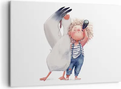 Produktbild von Bild auf Leinwand - Leinwandbild - Einteilig - Albatros Kind Bild - 100x70cm - Wand Bild - Wanddeko - Wandbilder - Leinwanddruck - Bilder - Wanddekoration - Leinwand bilder - Wandbild - AA100x70-4798