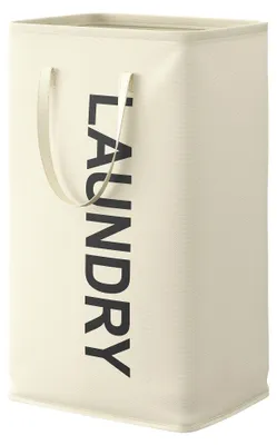 Image de Panier à linge pliable, 80 litres, blanc, 40x30x68 cm
