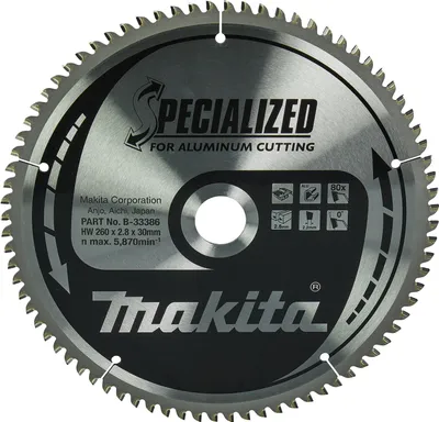 Produktbild von Makita B-33386 Spezialkreissägeblatt 260 x 30 mm, 80 Zähne, Aluminium