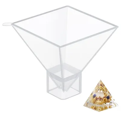 Produktbild von Transparente, wiederverwendbare, pyramidenförmige Silikonform für Epoxidharz, geeignet für DIY-Dekorationen und -Projekte, mit hoher Elastizität und glatter Oberfläche.