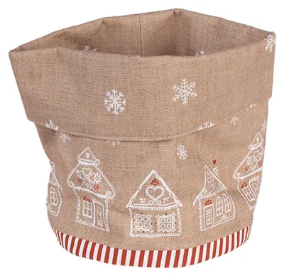 Productafbeelding van Clayre & Eef Brotkorb, diameter 15x16 cm, bruin, katoen, kersttaart/koekhuis