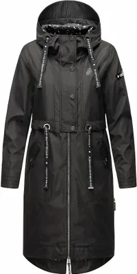 Produktbild von Navahoo Damen Mantel Übergangs Jacke Lang Parka Freizeit Casual Kapuze Josinaa Schwarz Gr. 34 - XS