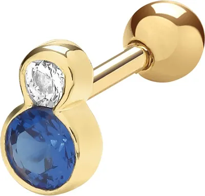Produktbild von Edle 9 Karat (375) Gold Damen - Einzel Knorpel Ohrstecker mit Zirkonia - 6mm*4mm; TRS35103
