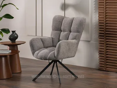 Obrázek produktu pro Otočné křeslo STEN - šedý plyš / černé