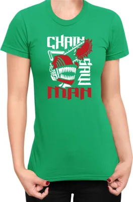Produktbild von Damen T-Shirt Manga Japan Anime Comics Animation Chainsaw Anime manga Man 08, Lady XL / Grün