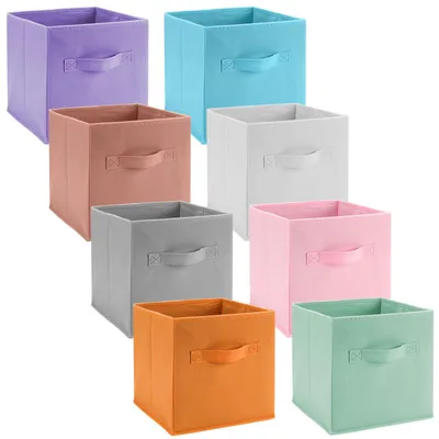 8er-Set Aufbewahrungsboxen aus Vliesstoff, 25x25x25 cm, faltbar