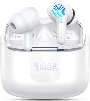 Produktbild von In-Ear-Kopfhörer, 50Std Stereo mit Bluetooth 5.4, Tiefer Bass Wireless Earbud, 4 ENC Noise Cancelling Mic, USB-C in Ear Ohrhörer, IP-X7 Wasserdicht