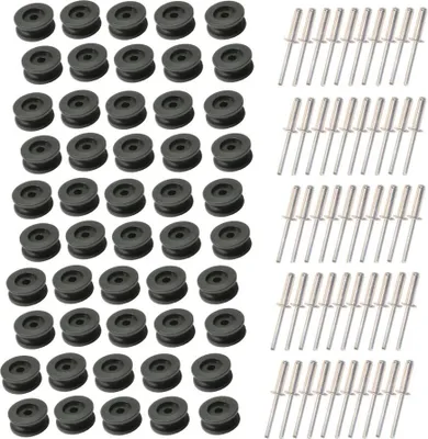 Produktbild von 50 Stück - Rundknopf für 6 - 8 mm Expanderseil + 50 Alunieten