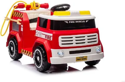 Image de Véhicule pour enfants - Voiture électrique "Pompiers" - Batterie 12V7AH,4 moteurs- Télécommande 2,4Ghz, MP3+Sirène -911P