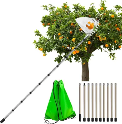 Immagine prodotto di Raccoltofrutti da 4,2 metri, con manico telescopico, ideale per il giardino, per la raccolta di mele