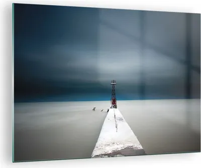 Produktbild von Bilder auf glas - Einteilig - Turm Strand Himmel - 70x50cm - Glasbilder - Wandbilder - Bilder - zum Aufhängen bereit - Wanddekoration aus Glas - Glas Bilder - Wandbild auf Glas - GAA70x50-4988