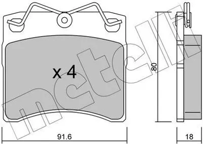 Produktbild von METELLI Bremsbeläge Satz Vorne Bremsklötze für VW Transporter IV Bus (70B, 70C, 7DB, 7DK, 70J, 70K, 7DC, 7DJ) 22-0163-0