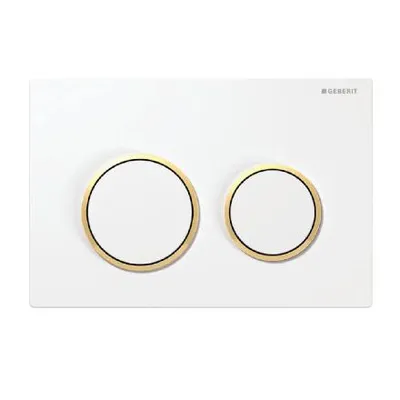 Image de Geberit Kappa21 - Plaque de déclenchement pour WC, blanc/doré 115.240.KK.1