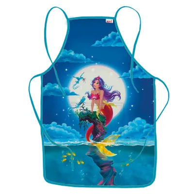Produktbild von ROTH Schürze "Magische Meerjungfrau" für Kinder von 4-10 Jahren mit Tasche - Matschkittel, Bastelschürze, Malschürze