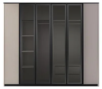 Produktbild von Kleiderschrank Garderobenschrank Schrank Moderne Holzschrank Grau
