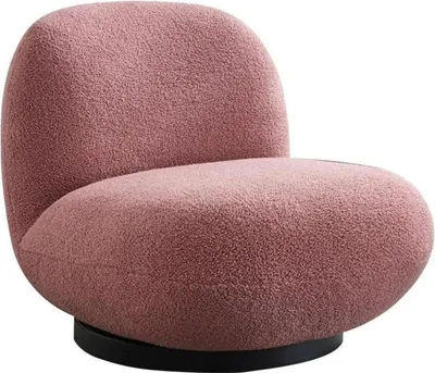 Produktbild von Loungesessel Emma aus Teddy Bouclé drehbar - Rosa