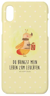 Produktbild von Mr. & Mrs. Panda Iphone 10 Handyhülle Glühwürmchen - Gelb Pastell - Geschenk, Handy, Lustige Sprüche, Liebesspruch, Hülle, Heiratsantrag, Leuchten, Lieblingsmensch, Liebe