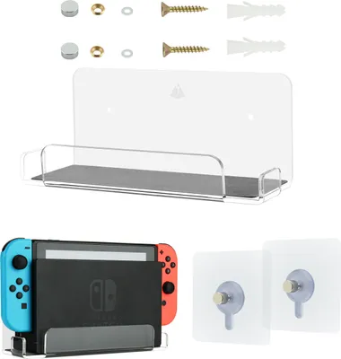Immagine prodotto di INF Supporto da parete per console Nintendo Switch - Acrilico trasparente