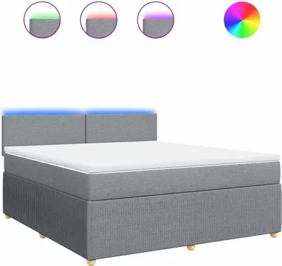 Produktbild von vidaXL Boxspringbett mit Matratze Hellgrau 180x200 cm Stoff