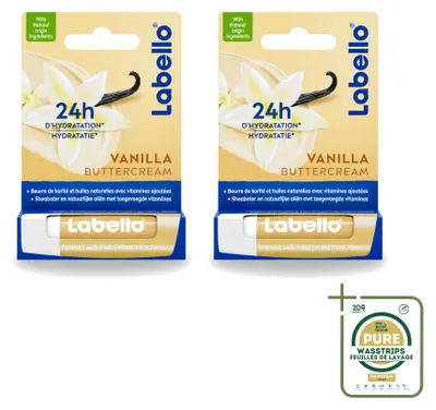 Imagen del producto de 2 bálsamos labiales Labello sabor Vainilla Buttercream - 4,8 g - Pack ahorro - 2 unidades