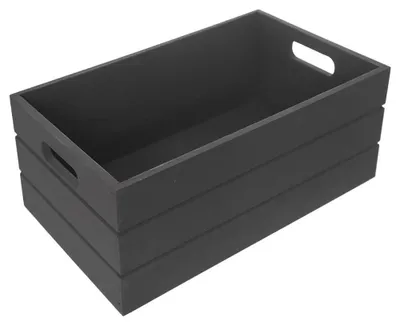 Image de Boîte de rangement en bois - Boîte de stockage - 31 x 21 x 13 cm - Noir